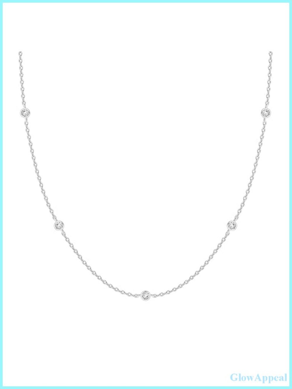 14K Gold Plated Station CZ Chain Layering Necklace Women